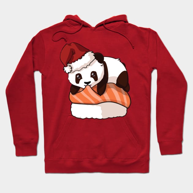 Panda Salmon Sushi Christmas Hoodie by Myanko